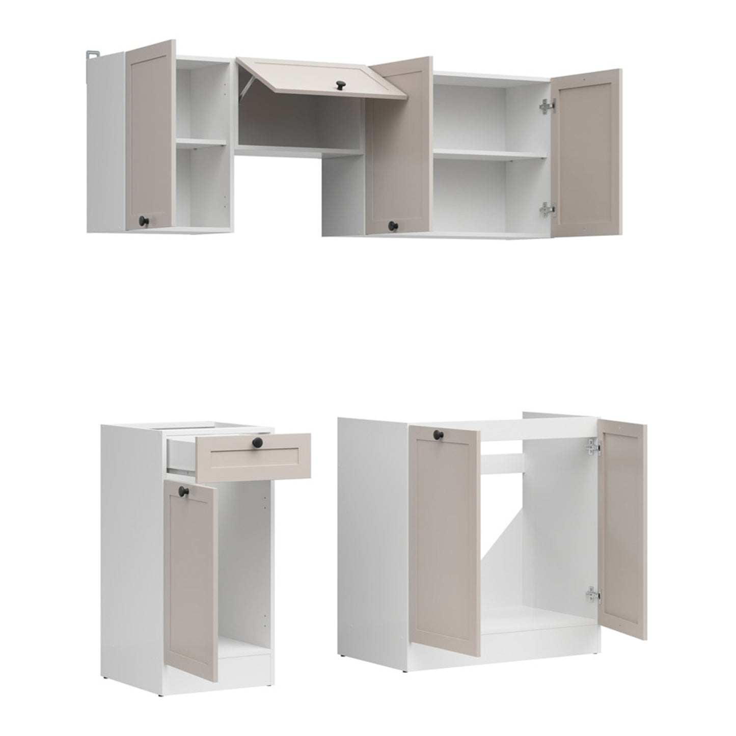 Summer 5 Unit Kitchen Cabinets Set 170cm - Cashmere Matt