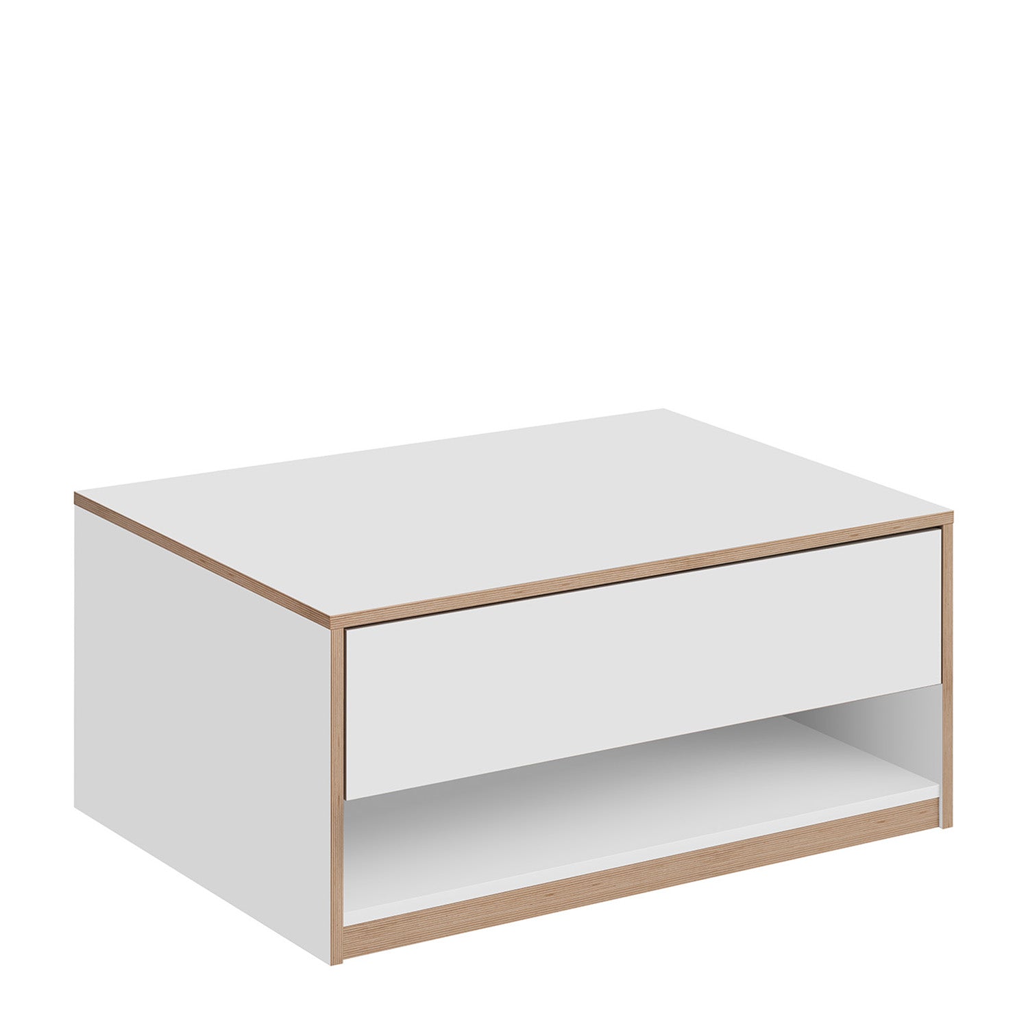 Complex Coffee Table with Drawer Modern Style - White