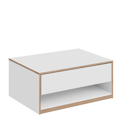 Complex Coffee Table with Drawer Modern Style - White