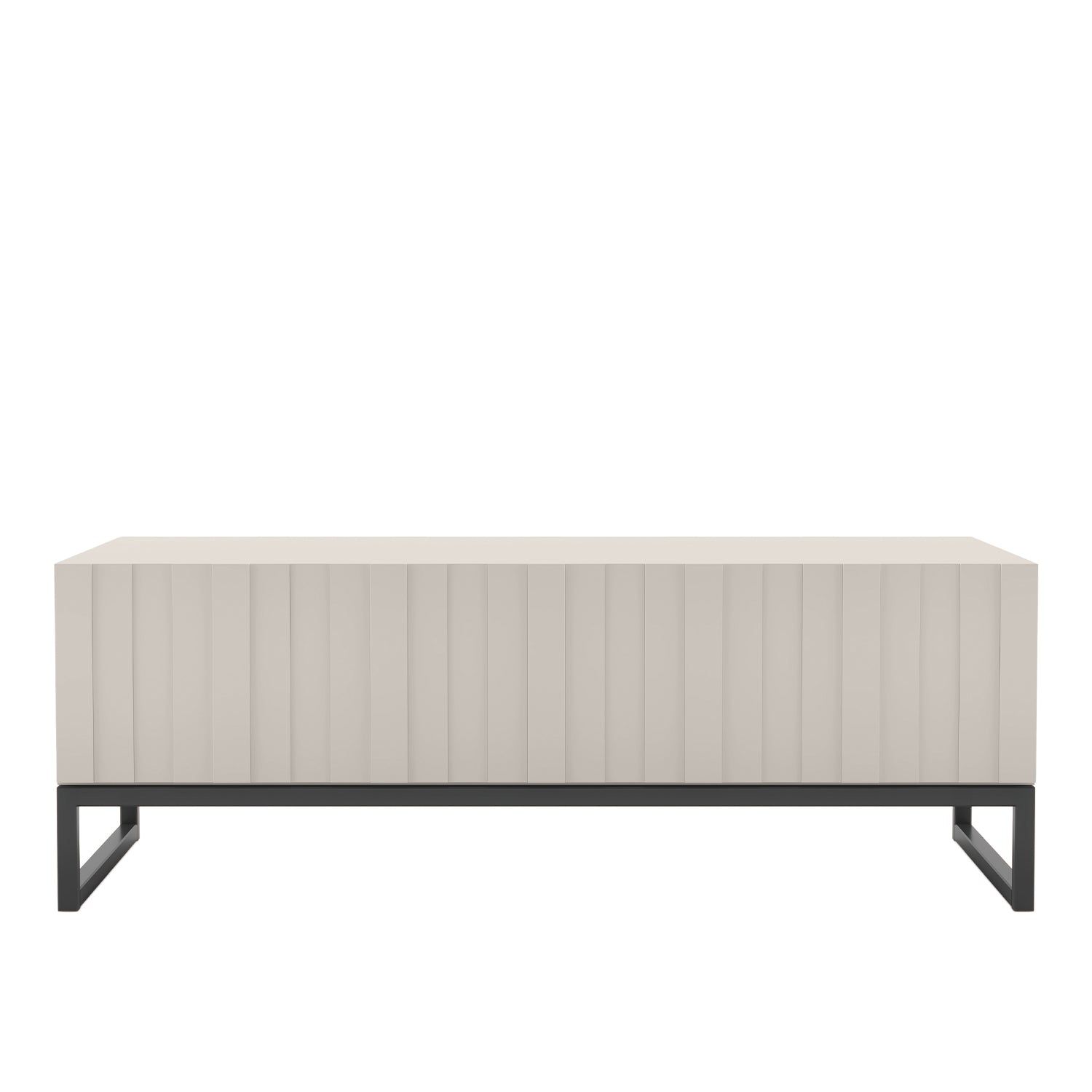 Elpis Glamour Coffee Table with Storage 110 cm - Cashmere Matt / Black Frame