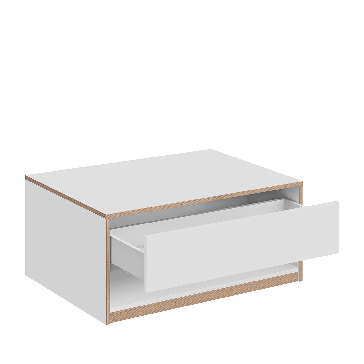 Complex Coffee Table with Drawer Modern Style - White