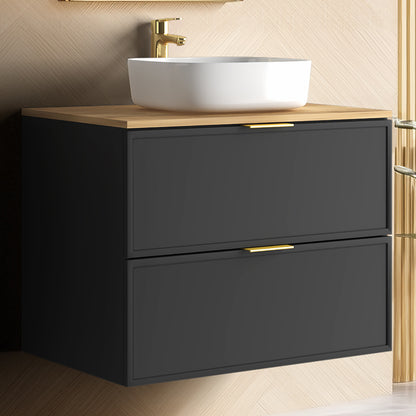 Simple Modern 2 Drawer Bathroom Cabinet Vanity Unit 80cm - Anthracite