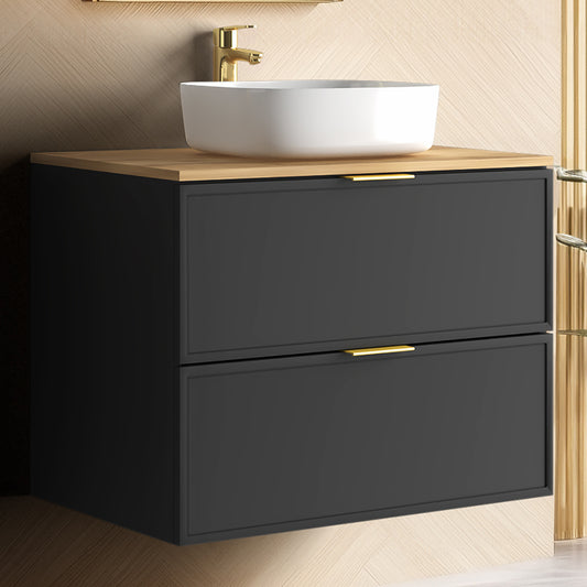 Simple Modern 2 Drawer Bathroom Cabinet Vanity Unit 80cm - Anthracite