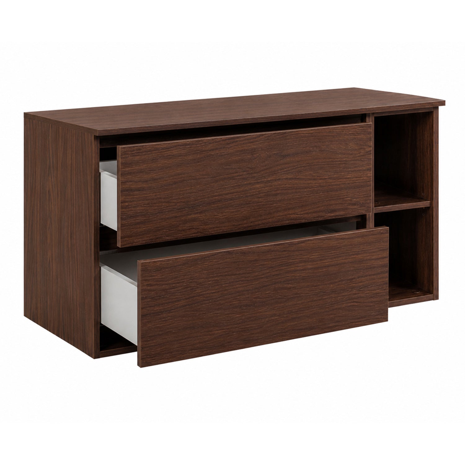 Simple Minimalist Bathroom Vanity Cabinet 100cm with Worktop Basin - Walnut