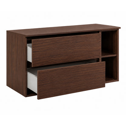 Simple Minimalist Bathroom Vanity Cabinet 100cm with Worktop Basin - Walnut