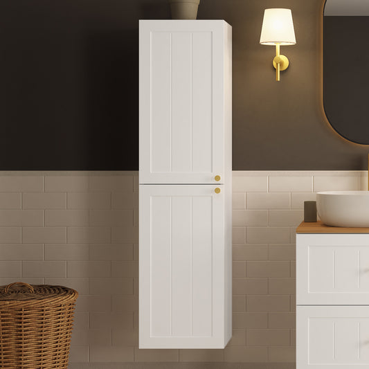 Gusto Scandi Style Tall Bathroom Wall Cabinet - White