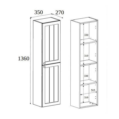 Gusto Scandi Style Tall Bathroom Wall Cabinet - Black