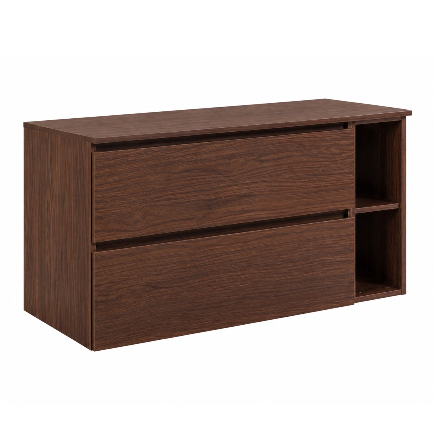 Simple Minimalist Bathroom Vanity Cabinet 100cm with Worktop Basin - Walnut
