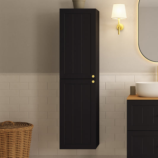 Gusto Scandi Style Tall Bathroom Wall Cabinet - Black