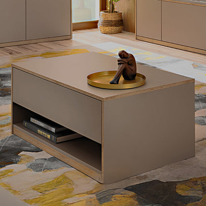 Complex Coffee Table with Drawer Modern Style - Grey