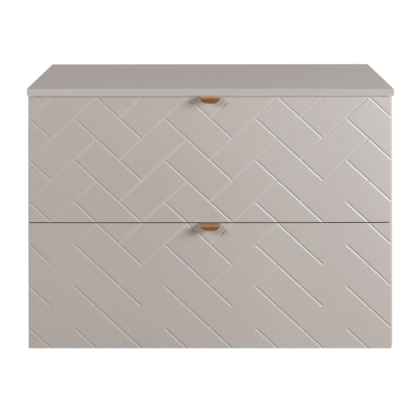 Trend Herringbone Pattern Door 80cm Bathroom Cabinet Vanity Unit with Worktop - Cashmere