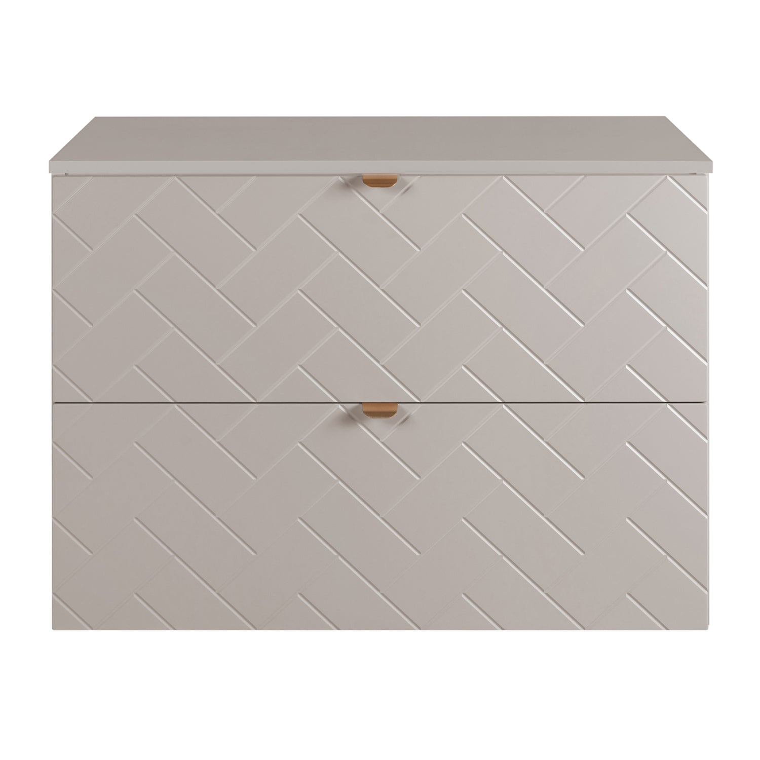 Trend Herringbone Pattern Door 80cm Bathroom Cabinet Vanity Unit with Worktop - Cashmere