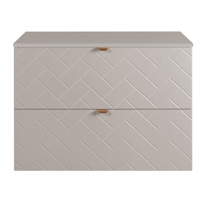 Trend Herringbone Pattern Door 80cm Bathroom Cabinet Vanity Unit with Worktop - Cashmere