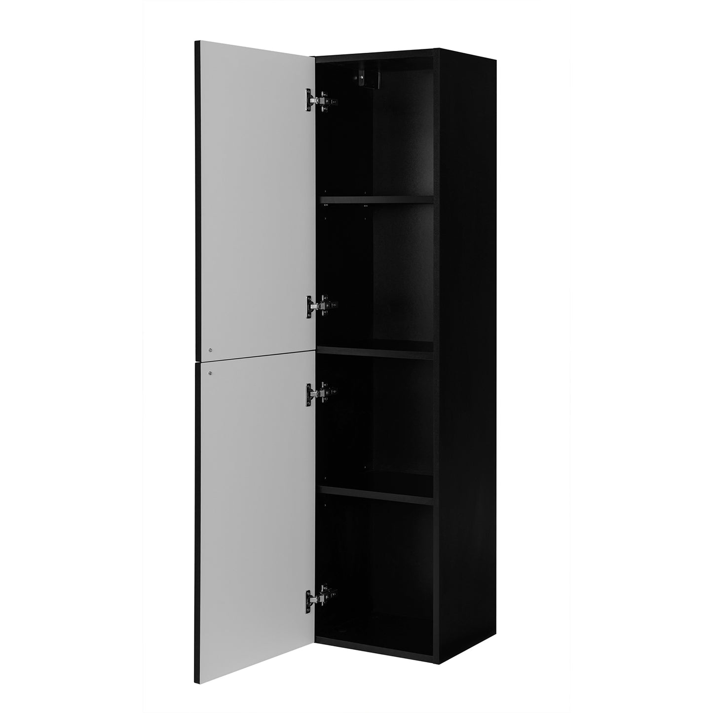 Gusto Scandi Style Tall Bathroom Wall Cabinet - Black