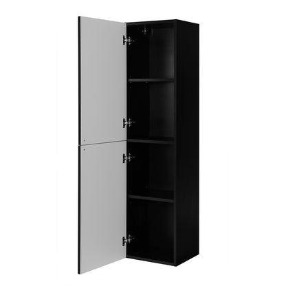 Gusto Scandi Style Tall Bathroom Wall Cabinet - Black