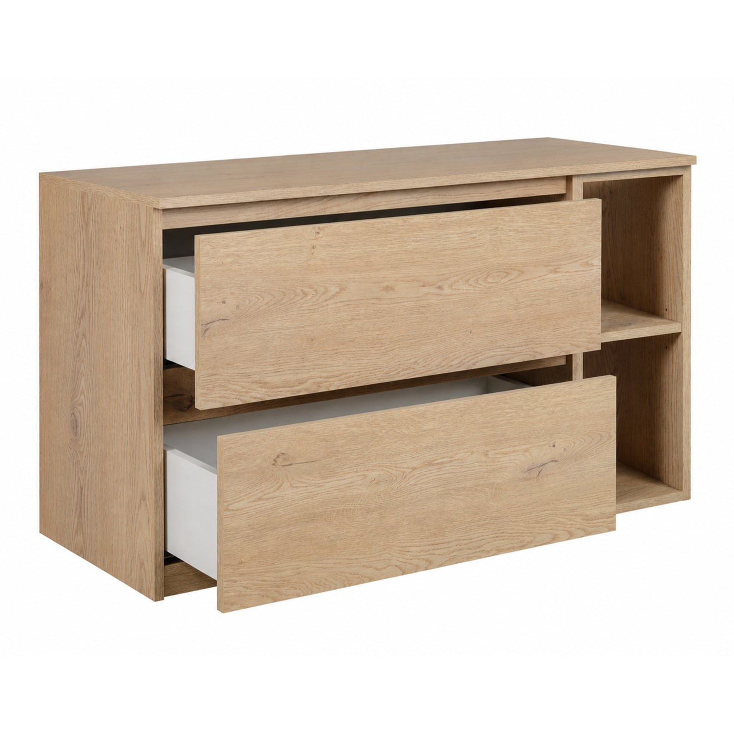 Simple Minimalist Bathroom Vanity Cabinet 100cm with Worktop Basin - Light Oak
