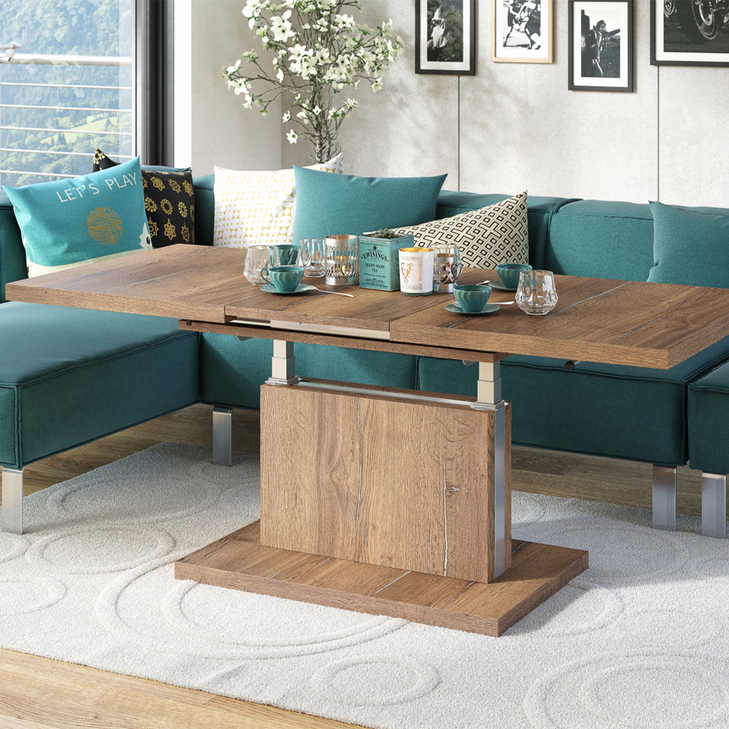 Astrid 70 - 2 in 1 Extending Coffee / Dining Table - Halifax Oak