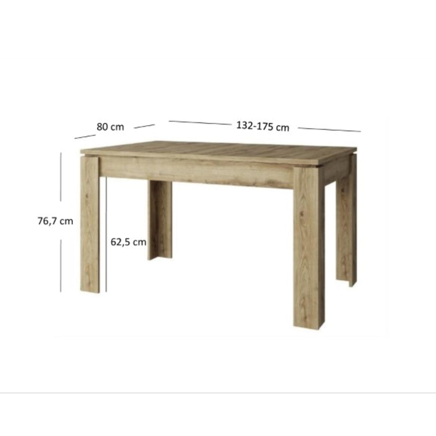 Doorset Extendable Dining Table - Navarra Oak