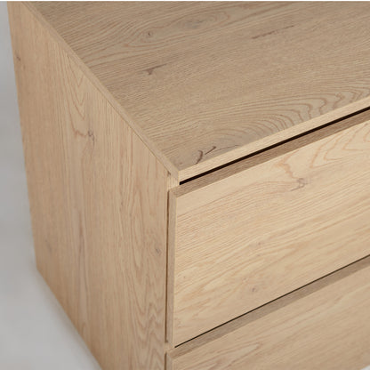Simple Minimalist Bathroom Vanity Cabinet 100cm with Worktop Basin - Light Oak