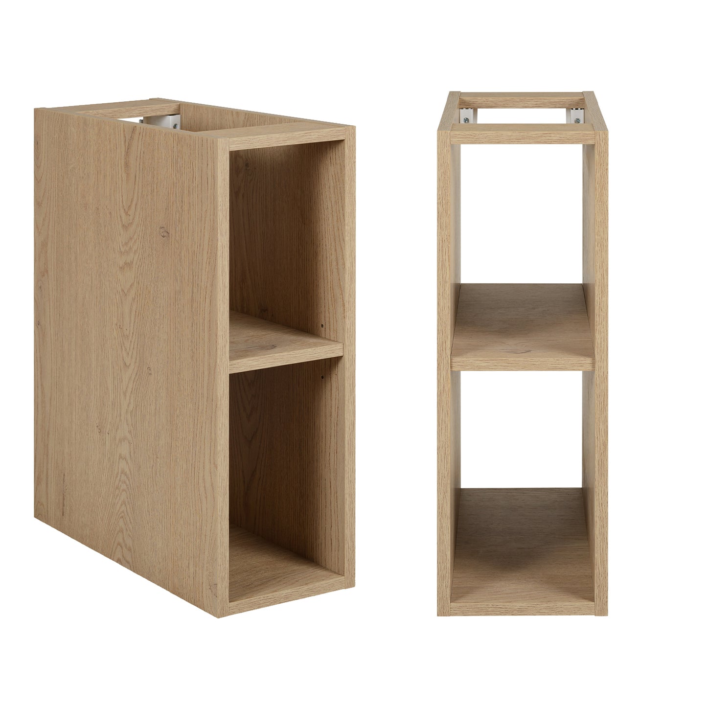 Simple Minimalist Bathroom Vanity Cabinet 100cm with Worktop Basin - Light Oak