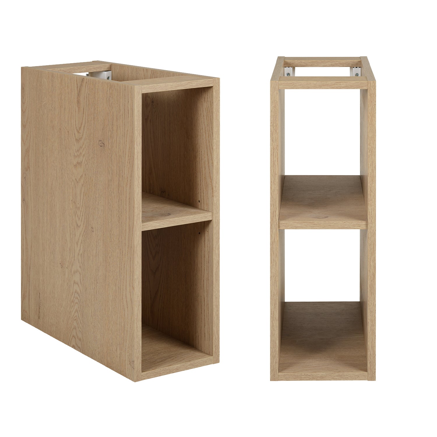 Simple Minimalist Bathroom Vanity Cabinet 100cm with Worktop Basin - Light Oak