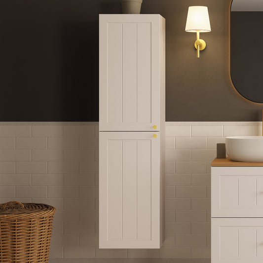 Gusto Scandi Style Tall Bathroom Wall Cabinet - Cashmere