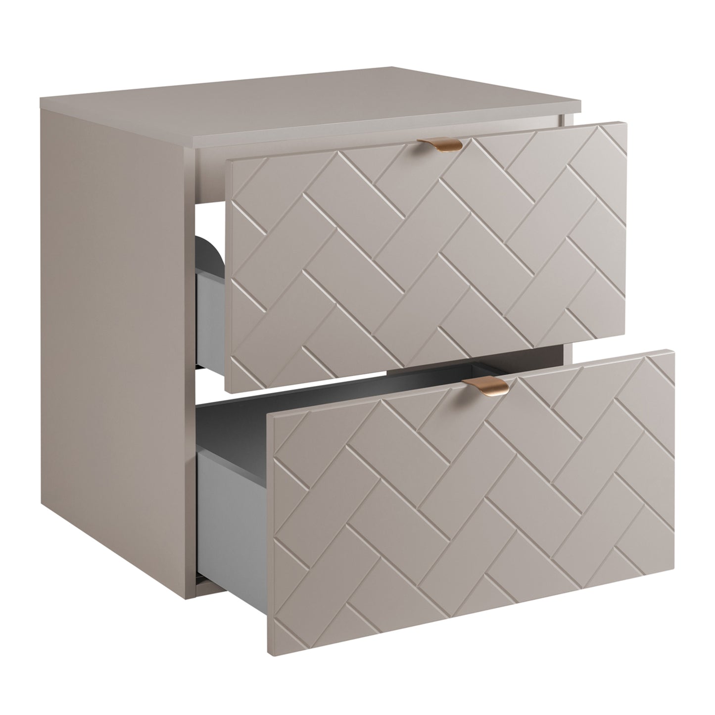 Trend Herringbone Pattern Door 120cm Bathroom Cabinet Vanity Unit with Worktop - Cashmere