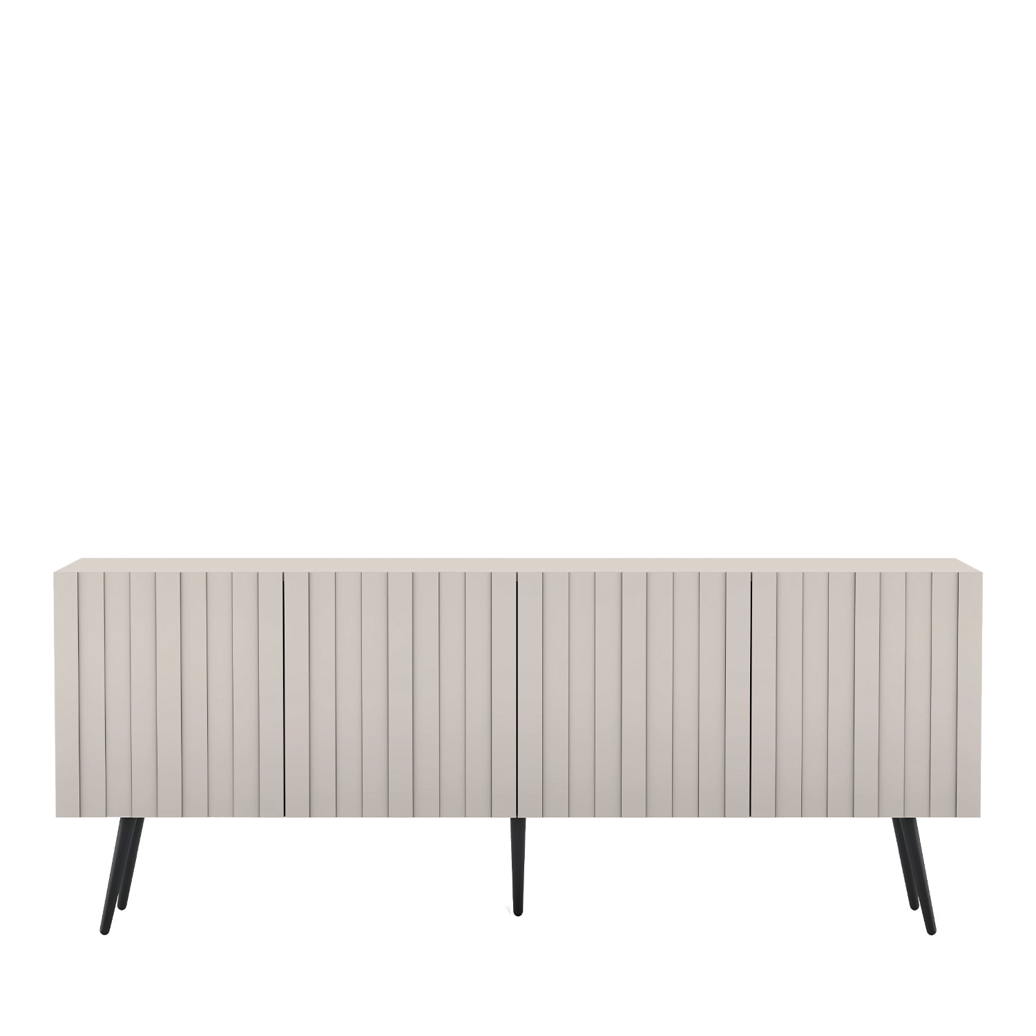 Elpis Glamour Standing TV Cabinet Media Unit with Storage 4D 150cm - Cashmere Matt / Black Legs