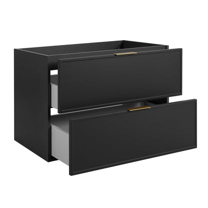 Simple Modern 2 Drawer Bathroom Cabinet Vanity Unit 80cm with Worktop - Anthracite