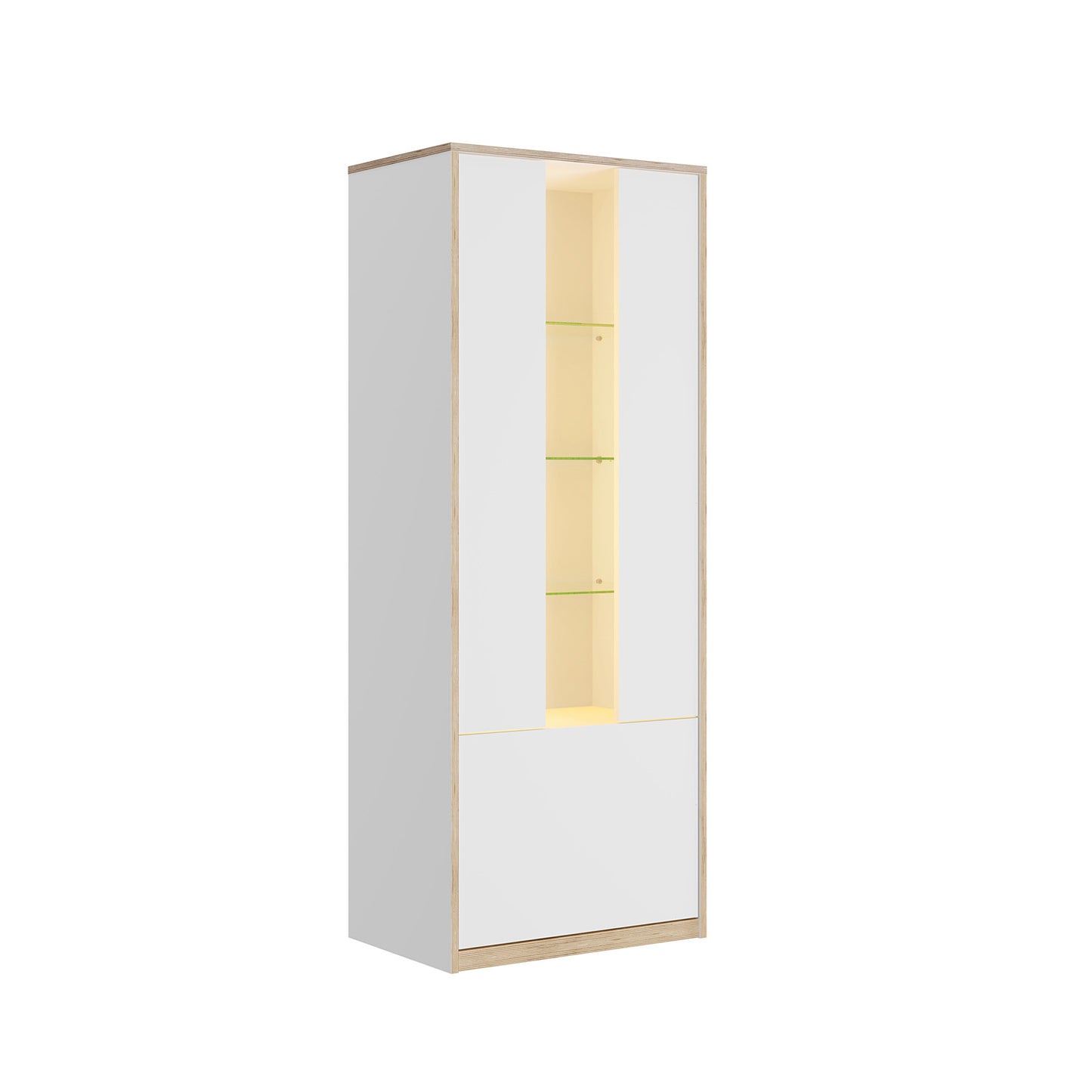 Complex 2 Door Low Display Cabinet Modern Style - White