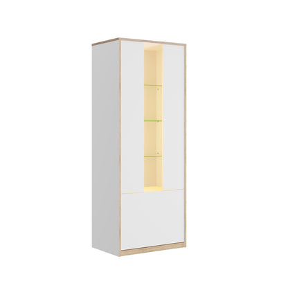 Complex 2 Door Low Display Cabinet Modern Style - White