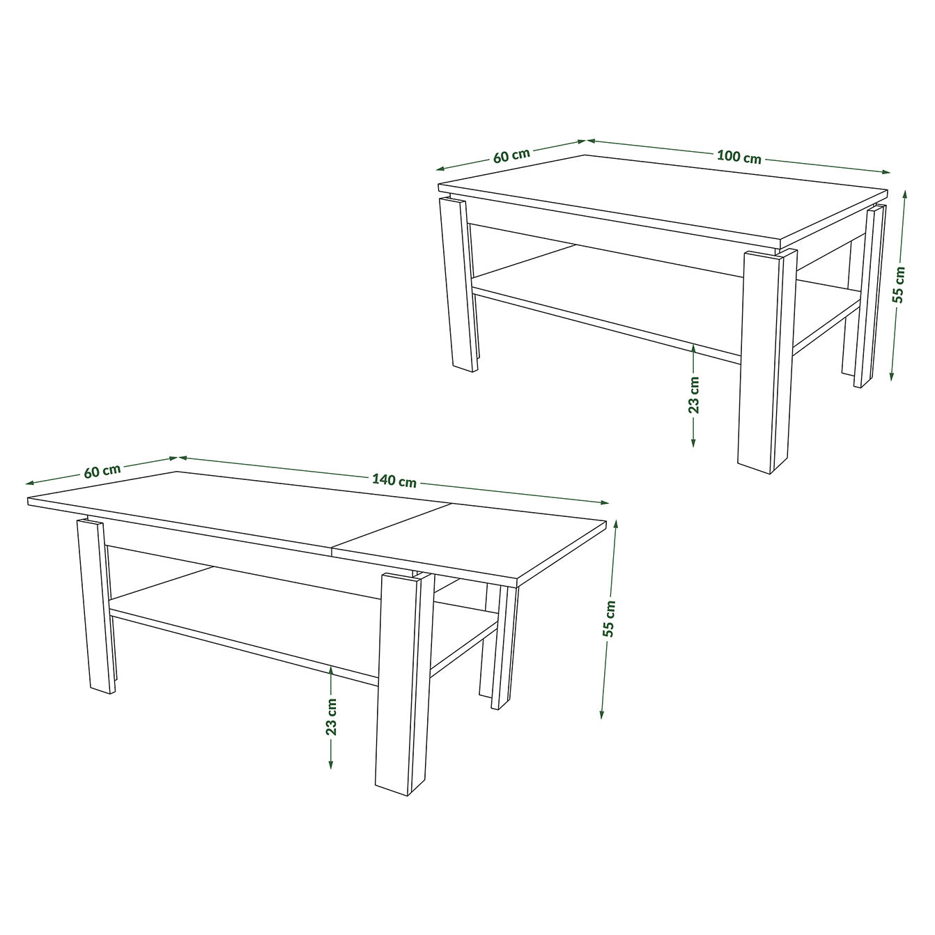 Asti-R Extending Coffee Table Contemporary Style - Artisan Oak / Beige