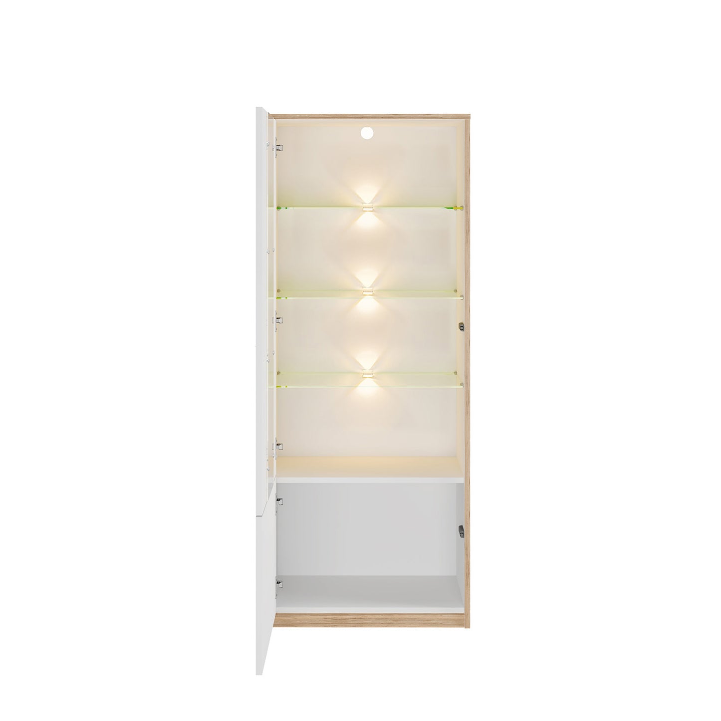 Complex 2 Door Low Display Cabinet Modern Style - White