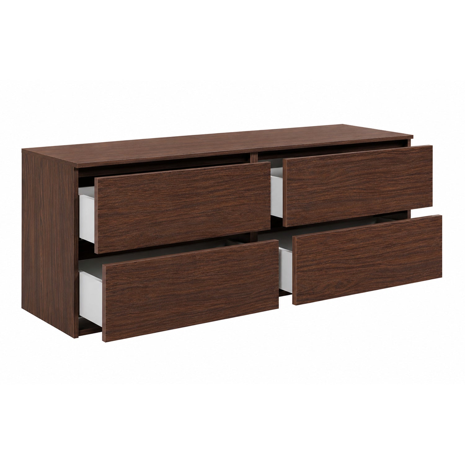 Simple Minimalist Bathroom Vanity Cabinet 120cm with Worktop Basins - Walnut