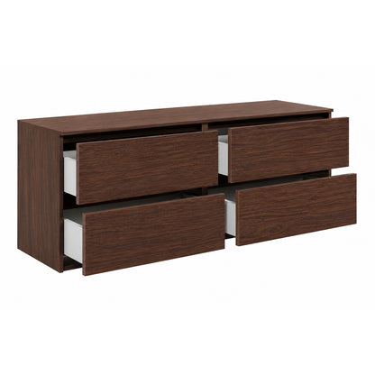 Simple Minimalist Bathroom Vanity Cabinet 120cm with Worktop Basins - Walnut