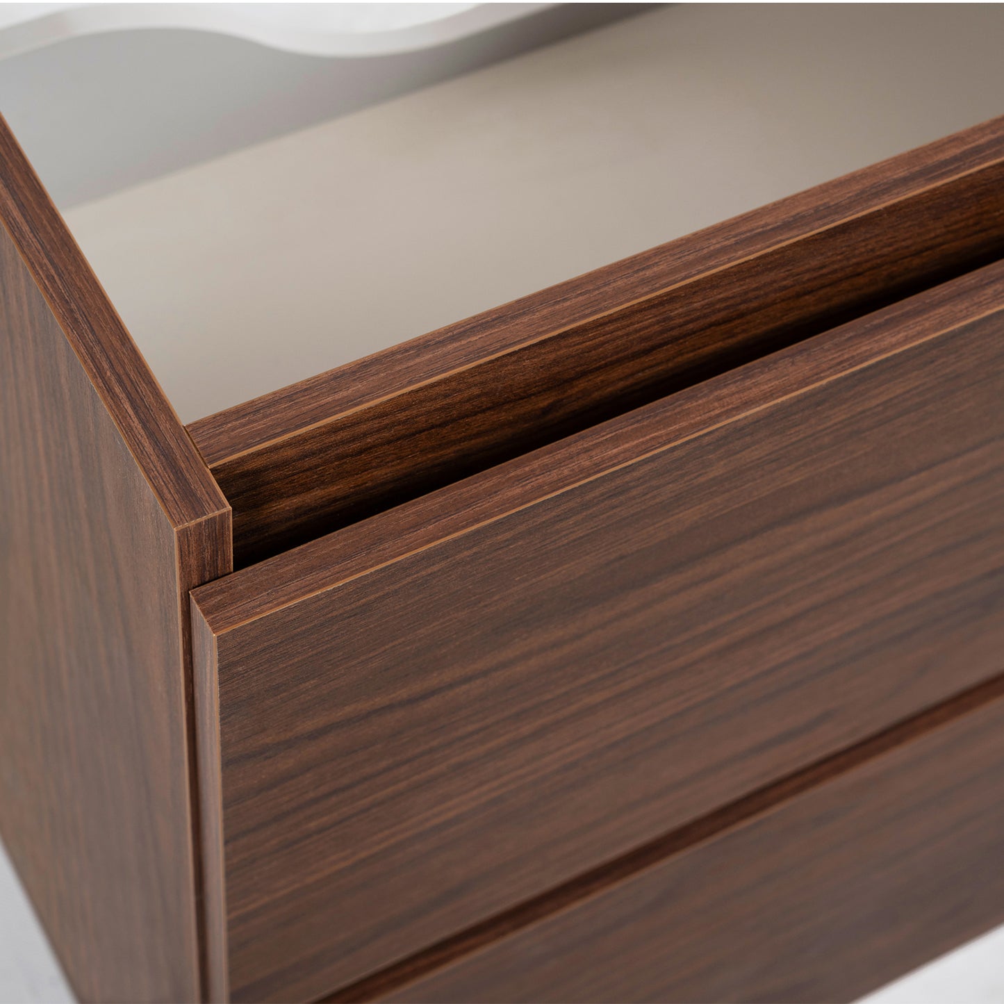 Simple Minimalist Bathroom Vanity Cabinet 120cm with Worktop Basins - Walnut