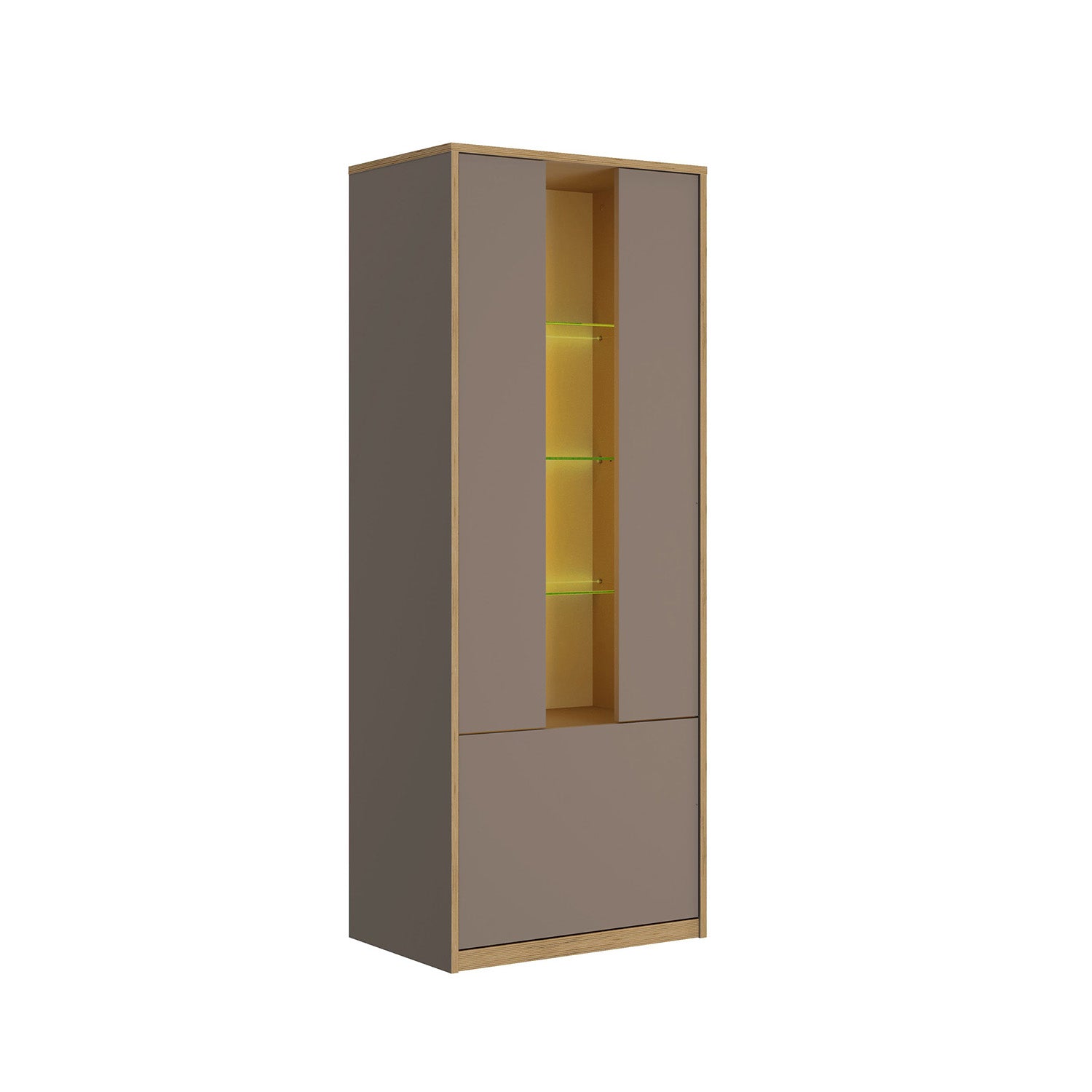 Complex 2 Door Low Display Cabinet Modern Style - Grey