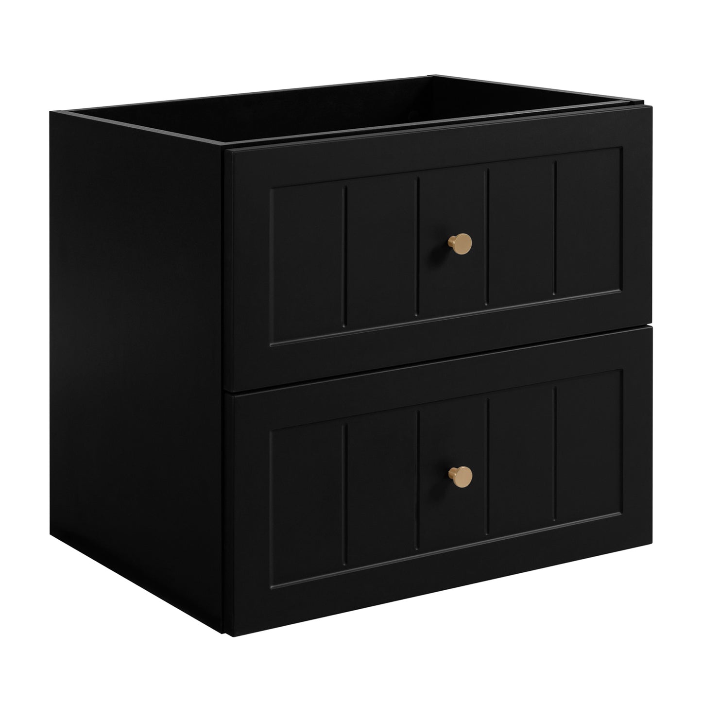 Gusto Scandi Style Bathroom Wall Cabinets Vanity Unit with Worktop Set 35cm & 60cm - Black