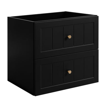 Gusto Scandi Style Bathroom Wall Cabinets Vanity Unit with Worktop Set 35cm & 60cm - Black