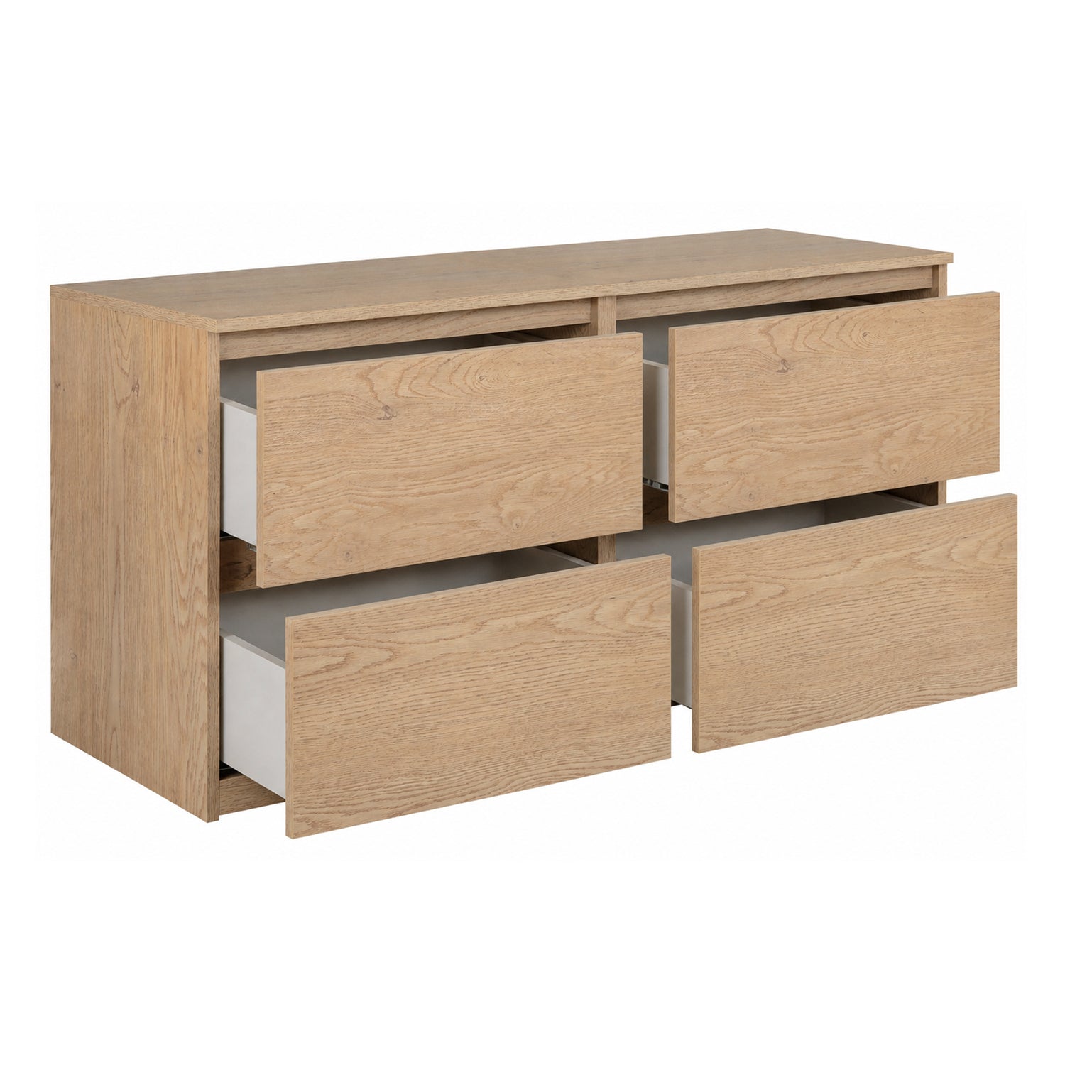 Simple Minimalist Bathroom Vanity Cabinet 120cm with Worktop Basins - Light Oak