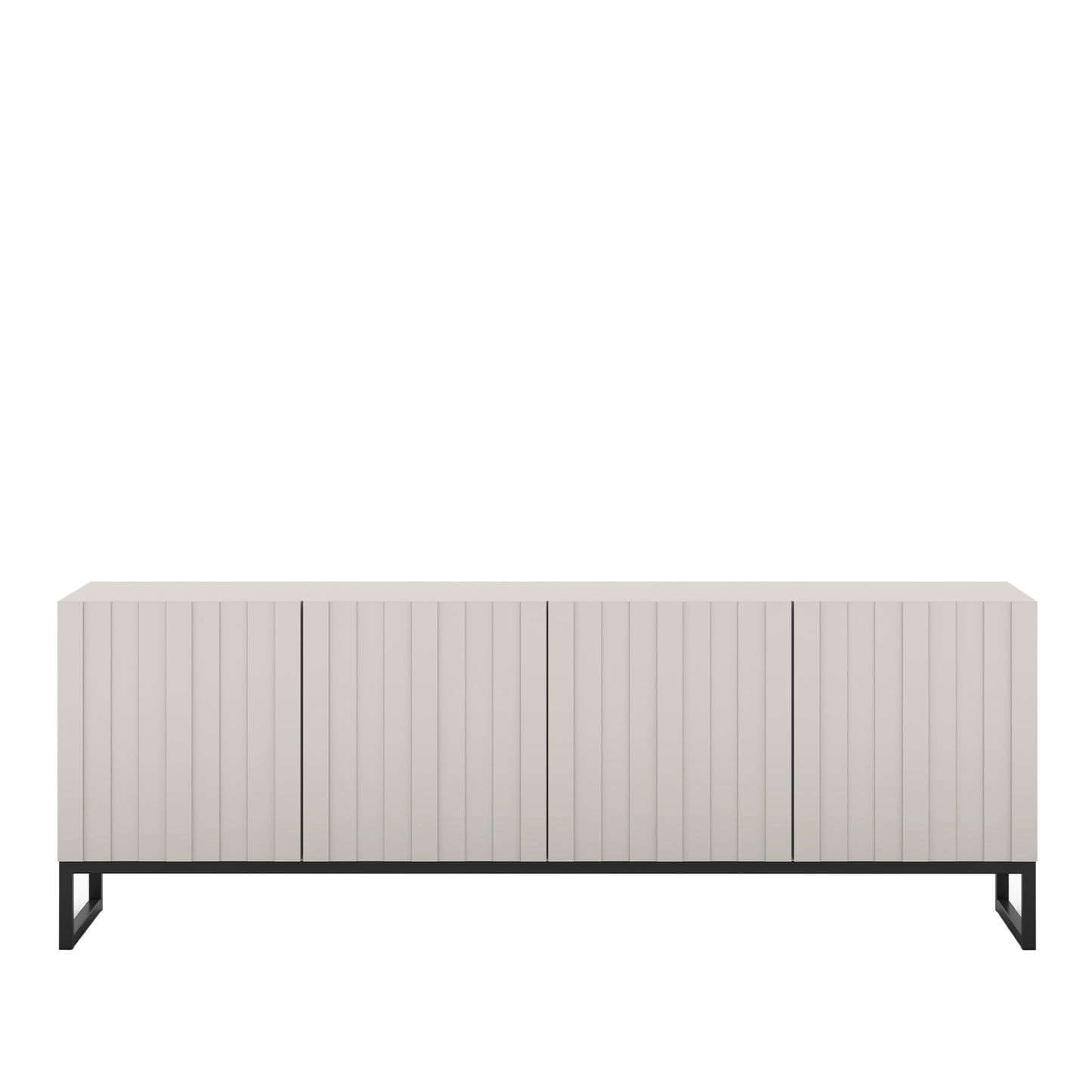 Elpis Glamour Standing TV Cabinet Media Unit with Storage 4D 150cm - Cashmere Matt / Black Frame