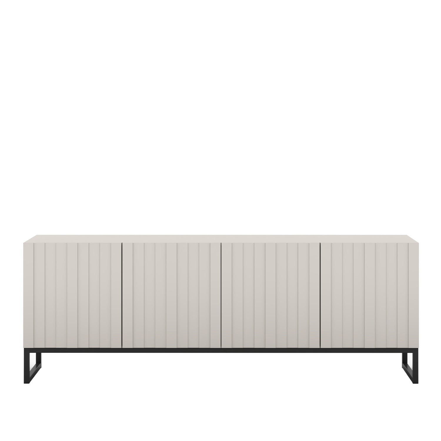 Elpis Glamour Standing TV Cabinet Media Unit with Storage 4D 150cm - Cashmere Matt / Black Frame