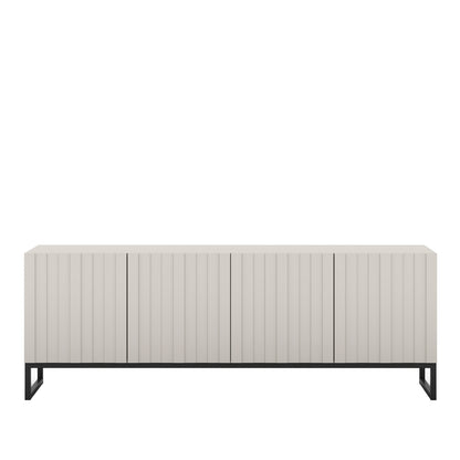 Elpis Glamour Standing TV Cabinet Media Unit with Storage 4D 150cm - Cashmere Matt / Black Frame