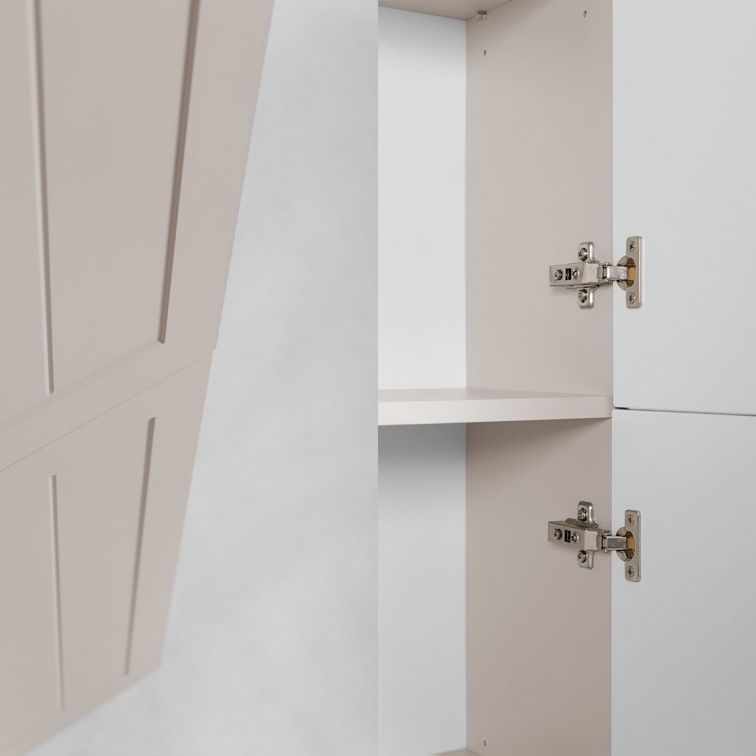 Gusto Scandi Style Bathroom Wall Cabinets Vanity Unit with Worktop Set 35cm & 60cm - Cashmere