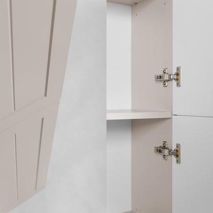 Gusto Scandi Style Bathroom Wall Cabinets Vanity Unit with Worktop Set 35cm & 60cm - Cashmere
