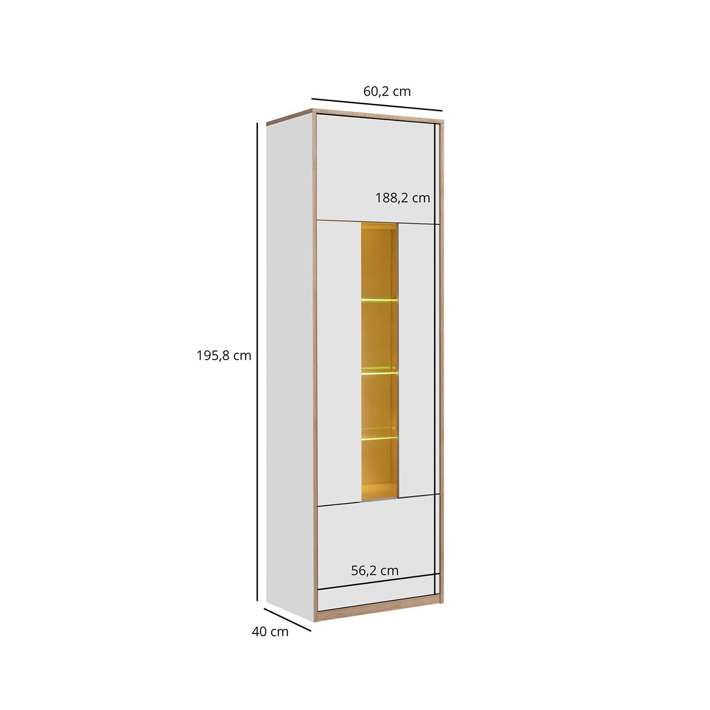 Complex 1 Door Display Cabinet Modern Style - White