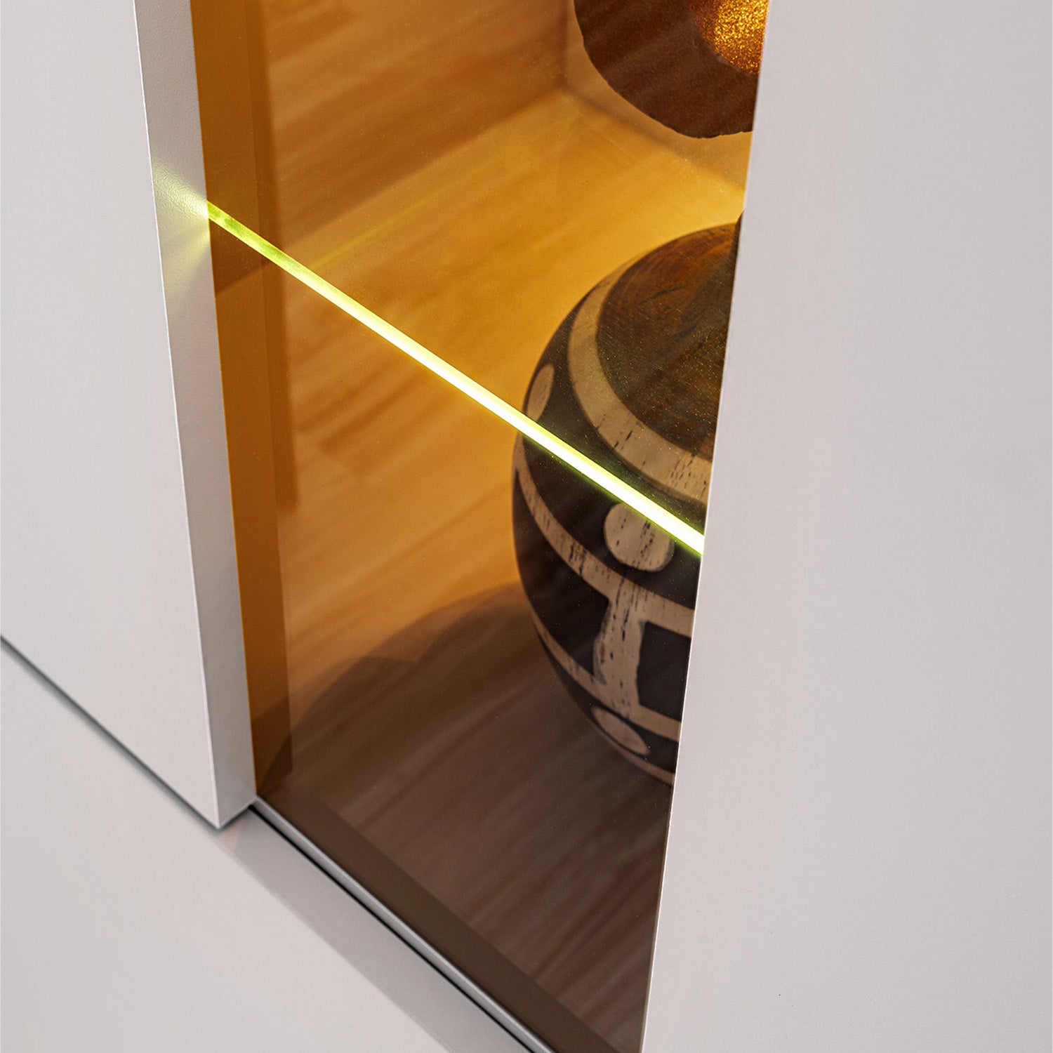 Complex 1 Door Display Cabinet Modern Style - White