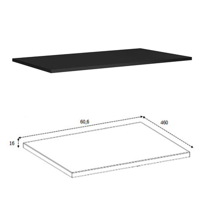 Loft Modern Style Ribbed Door 60cm Bathroom Cabinet Vanity Unit with Worktop - Gold Craft Oak