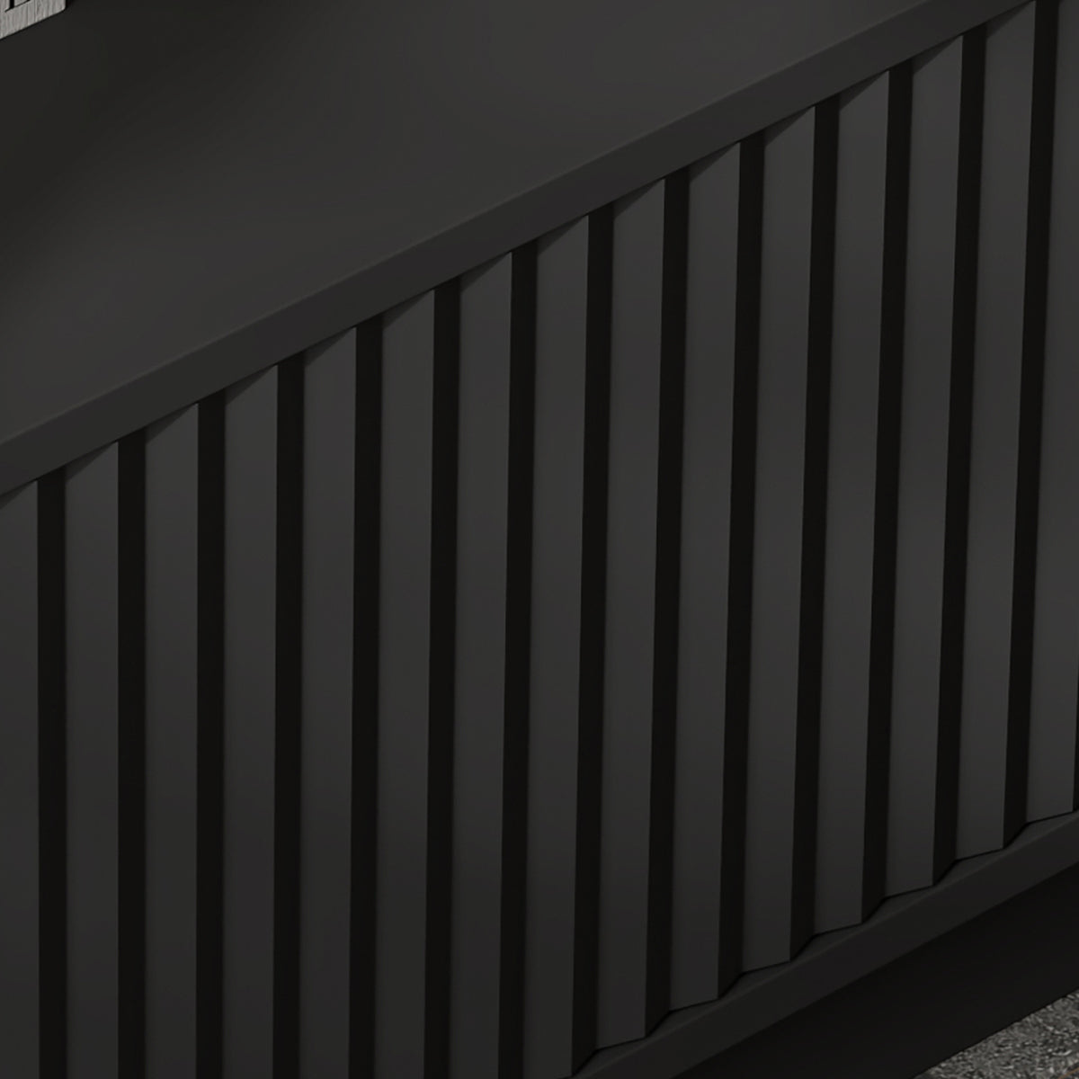 Aurora Rouded Corners Flutted TV Unit 280cm Glamour Style with Plinth Stand - Black