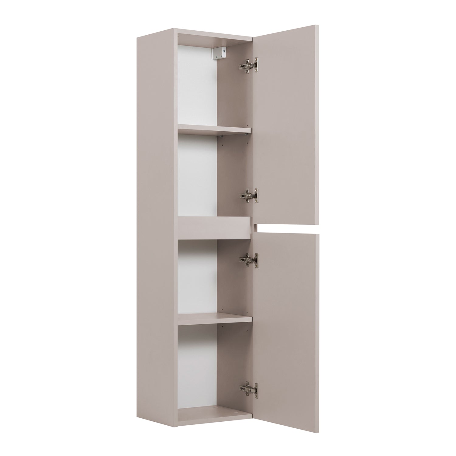 Simple Minimalist 2 Door Tall Bathroom Cabinet 136cm - Cashmere